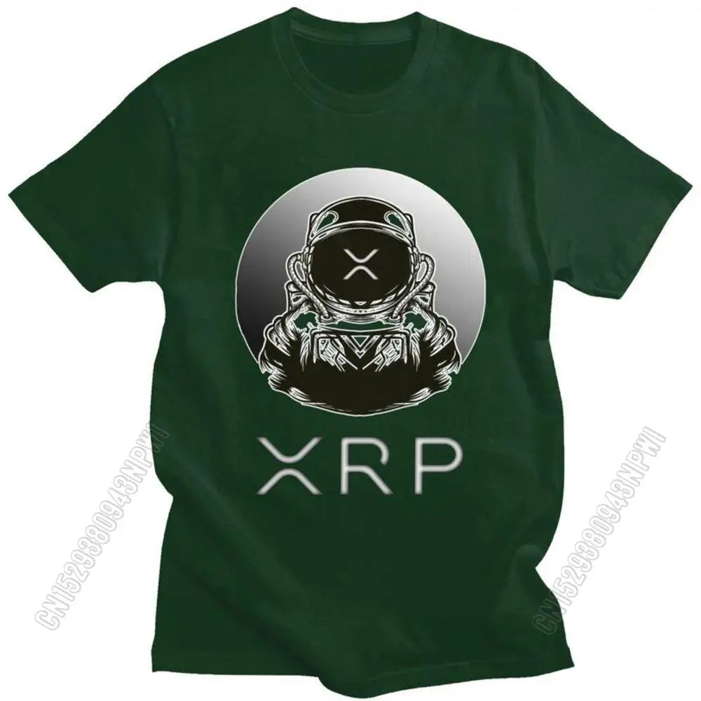 Ripple Xrp to the Moon T Shirt Men Cotton Tshirt Urban Tee Tops Bitcoin T-Shirts Fitted Streetwear Clothing Gift
