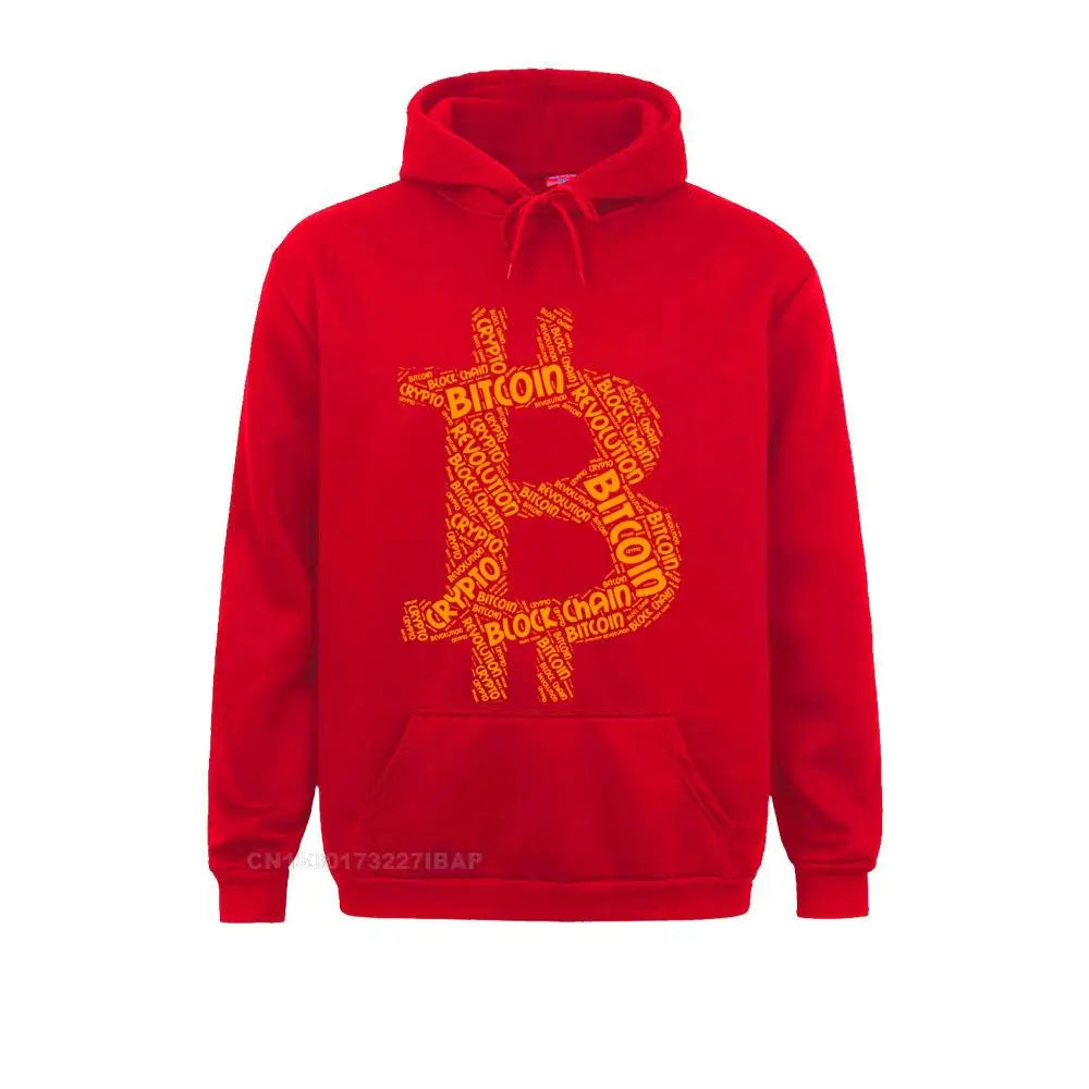 Bitcoin Revolution Block Chain Crypto Word Harajuku Hoodies Cryptocurrency Crew Neck Hoodie Jacket Cotton Men