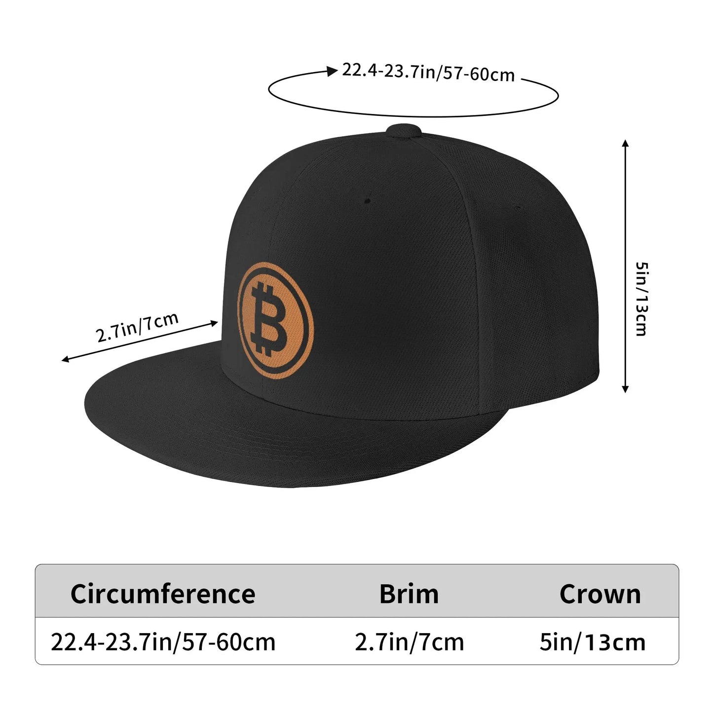 Hiphop Flat Baseball Cap Men Bitcoin Logo Fashion Caps Hats for Logo Asquette Homme Dad Hat for Men Trucker Cap