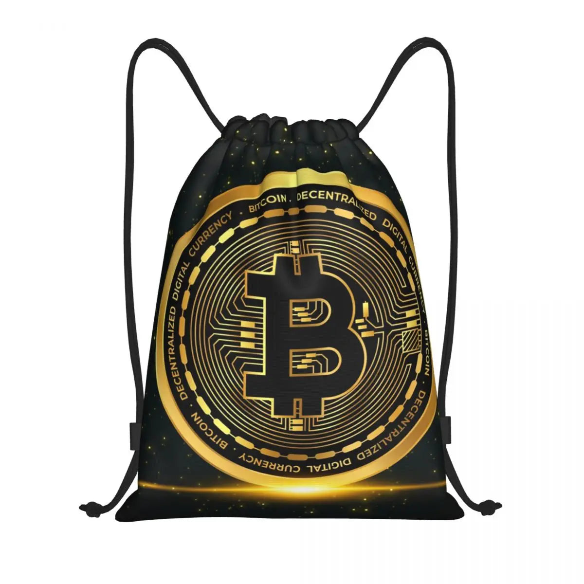 Custom Crypto Coins Altcoin Blockchain Logo Drawstring Bag Women Men Lightweight Bitcoin Ethereum Sports Gym Storage Backpack