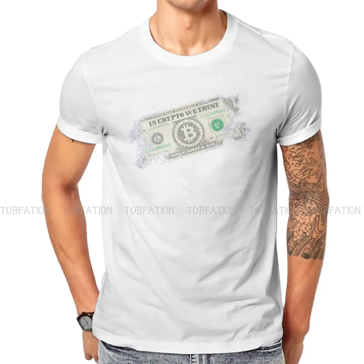 In Crypto We Trust Hip Hop Tshirt Bitcoin Cryptocurrency Miners Meme Casual Polyester T Shirt Summer T-Shirt for Men Women