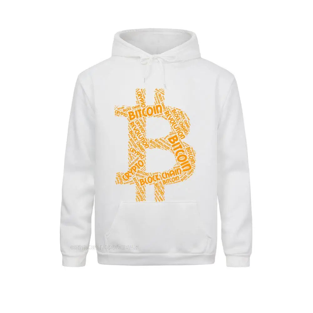 Bitcoin Revolution Block Chain Crypto Word Harajuku Hoodies Cryptocurrency Crew Neck Hoodie Jacket Cotton Men