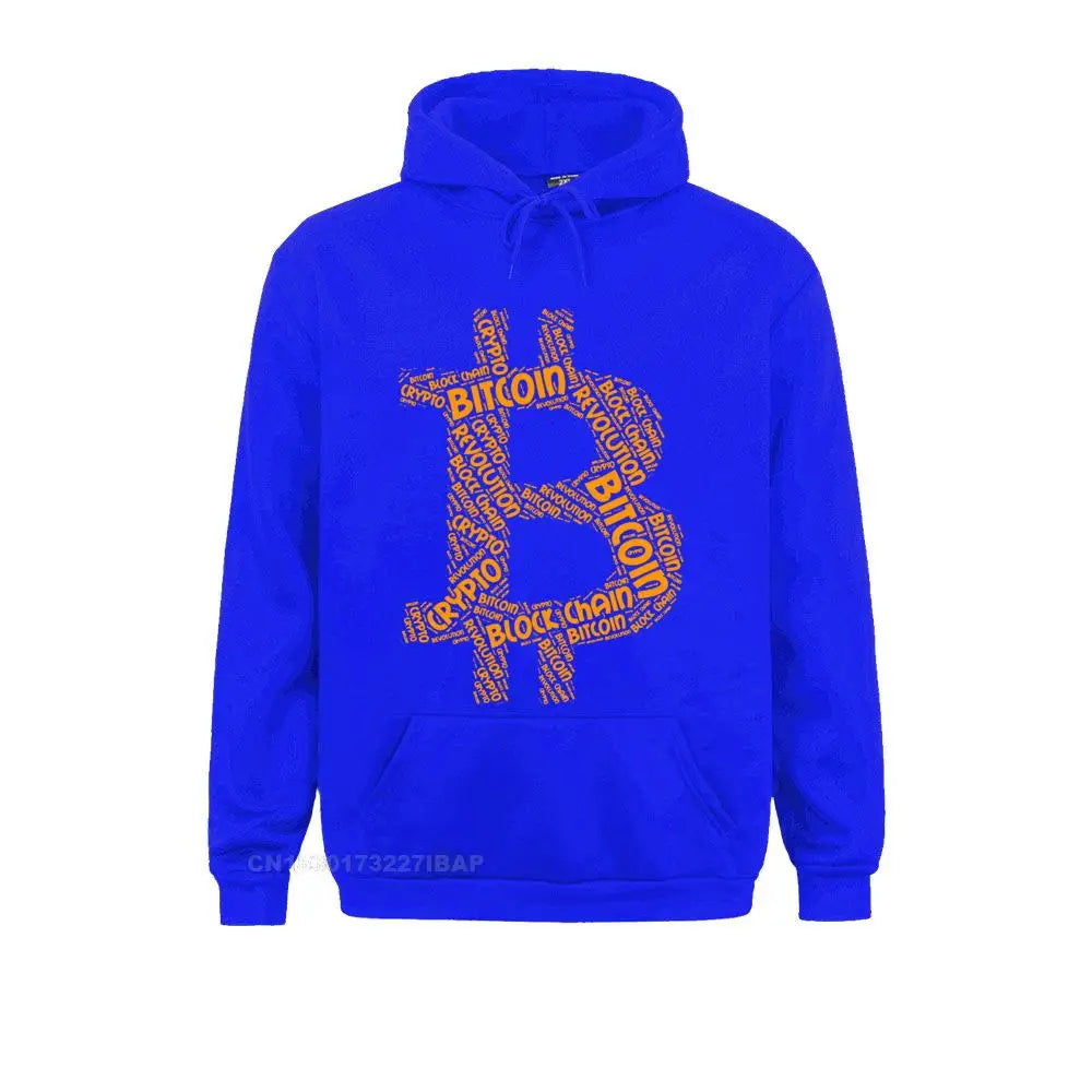 Bitcoin Revolution Block Chain Crypto Word Harajuku Hoodies Cryptocurrency Crew Neck Hoodie Jacket Cotton Men