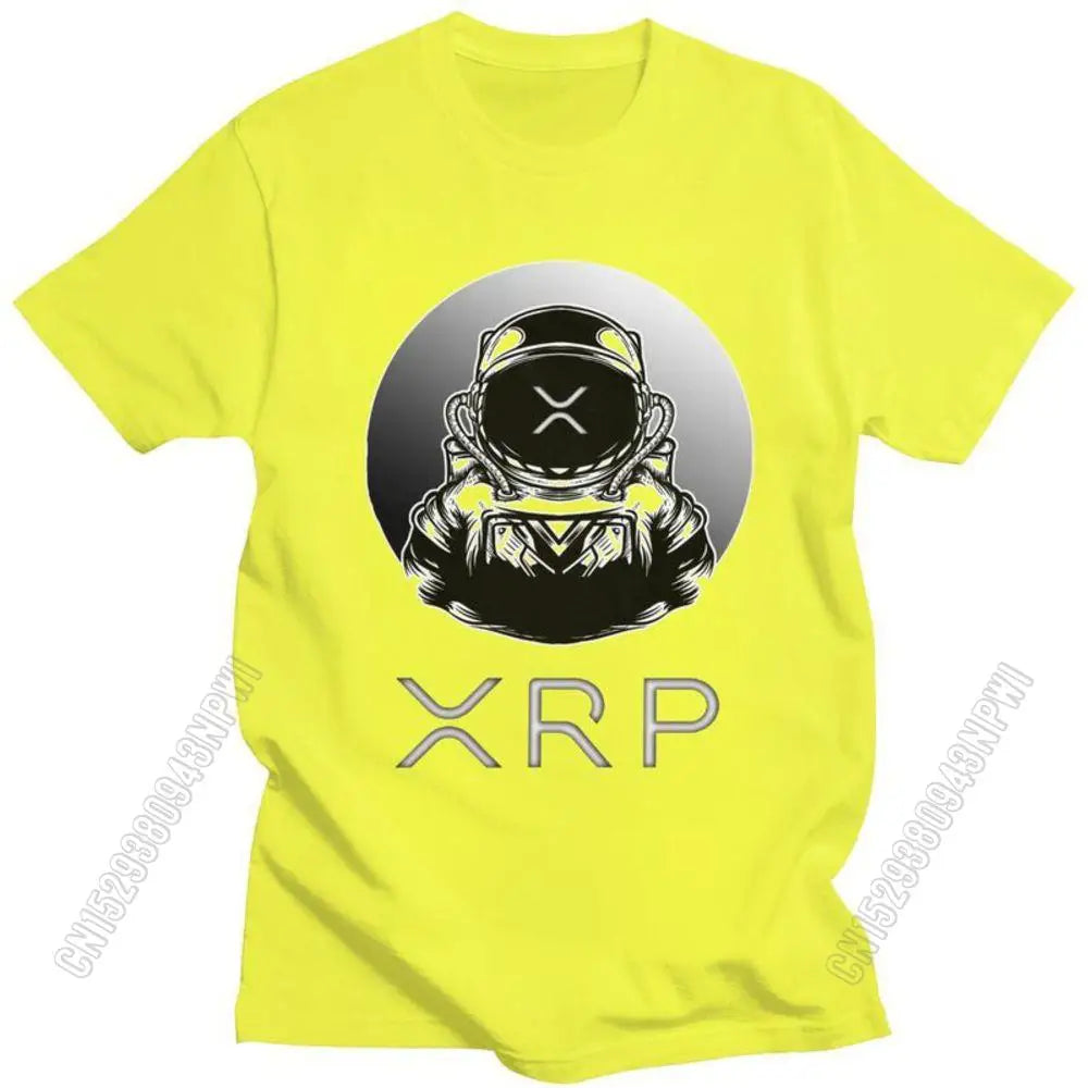 Ripple Xrp to the Moon T Shirt Men Cotton Tshirt Urban Tee Tops Bitcoin T-Shirts Fitted Streetwear Clothing Gift