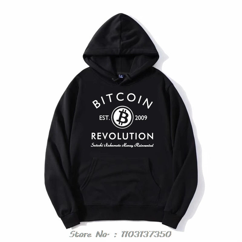 Novelty Bitcoin Revolution Hoodie Men Blockchain
