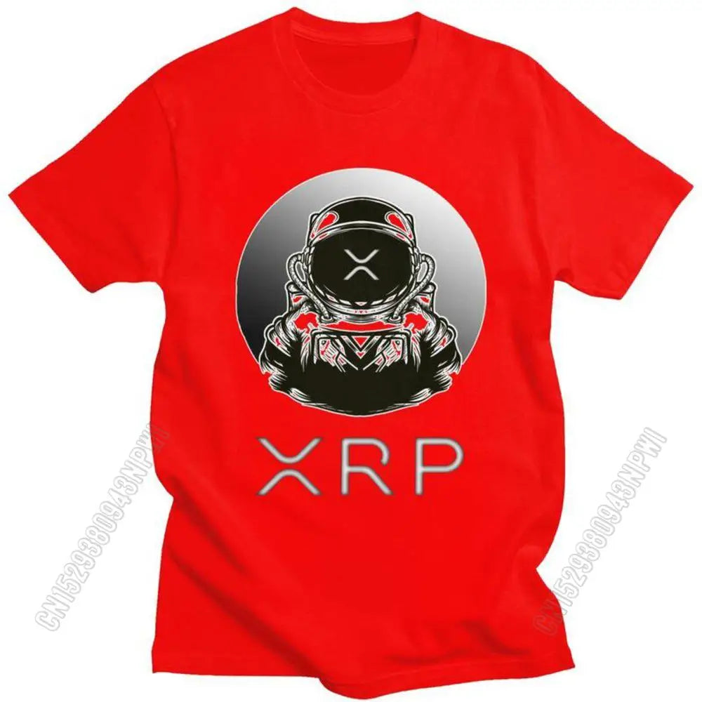 Ripple Xrp to the Moon T Shirt Men Cotton Tshirt Urban Tee Tops Bitcoin T-Shirts Fitted Streetwear Clothing Gift