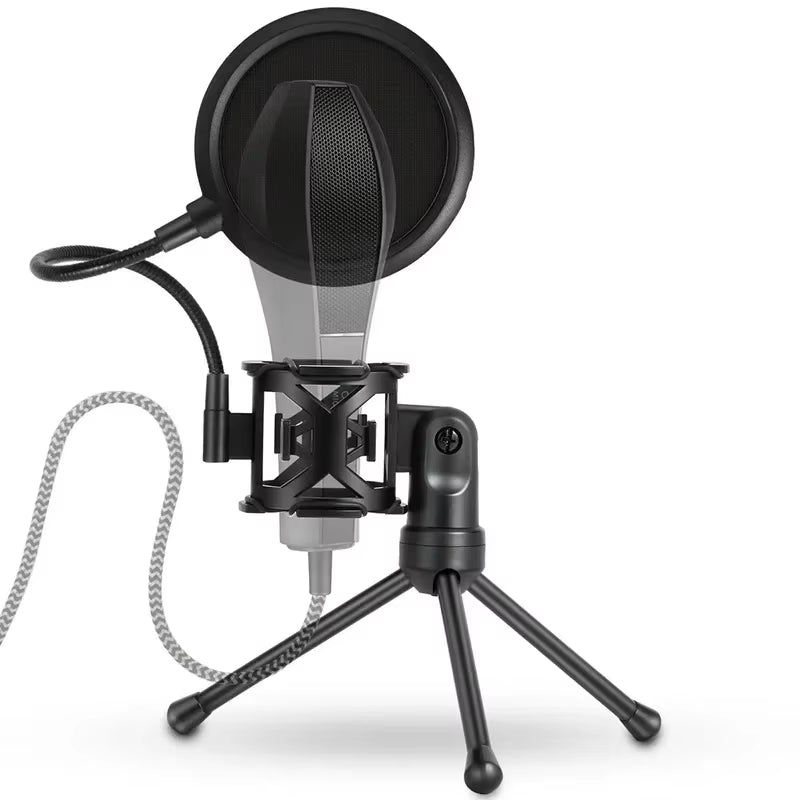 Microphone Stand Gaming Mic Tripod Mount Recording Equipment for Podcast Recording Studio Laptop Desktop Microphone Holder