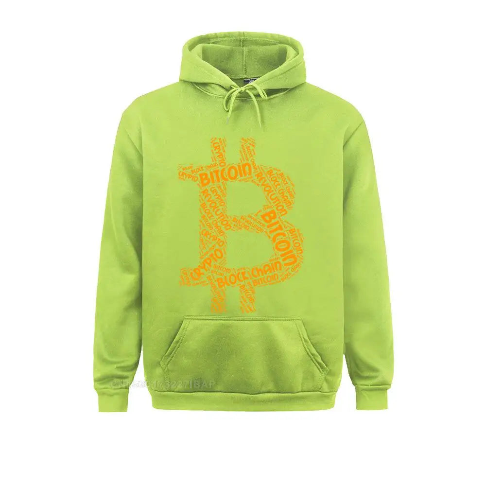 Bitcoin Revolution Block Chain Crypto Word Harajuku Hoodies Cryptocurrency Crew Neck Hoodie Jacket Cotton Men