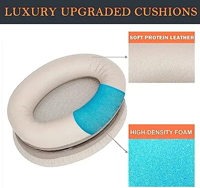 Sony WH-1000XM3 Noise-Canceling Headphones with Protein-Leather Replacement Ear Pads, Acoustic Memory Foam Ear Pads (Gold)
