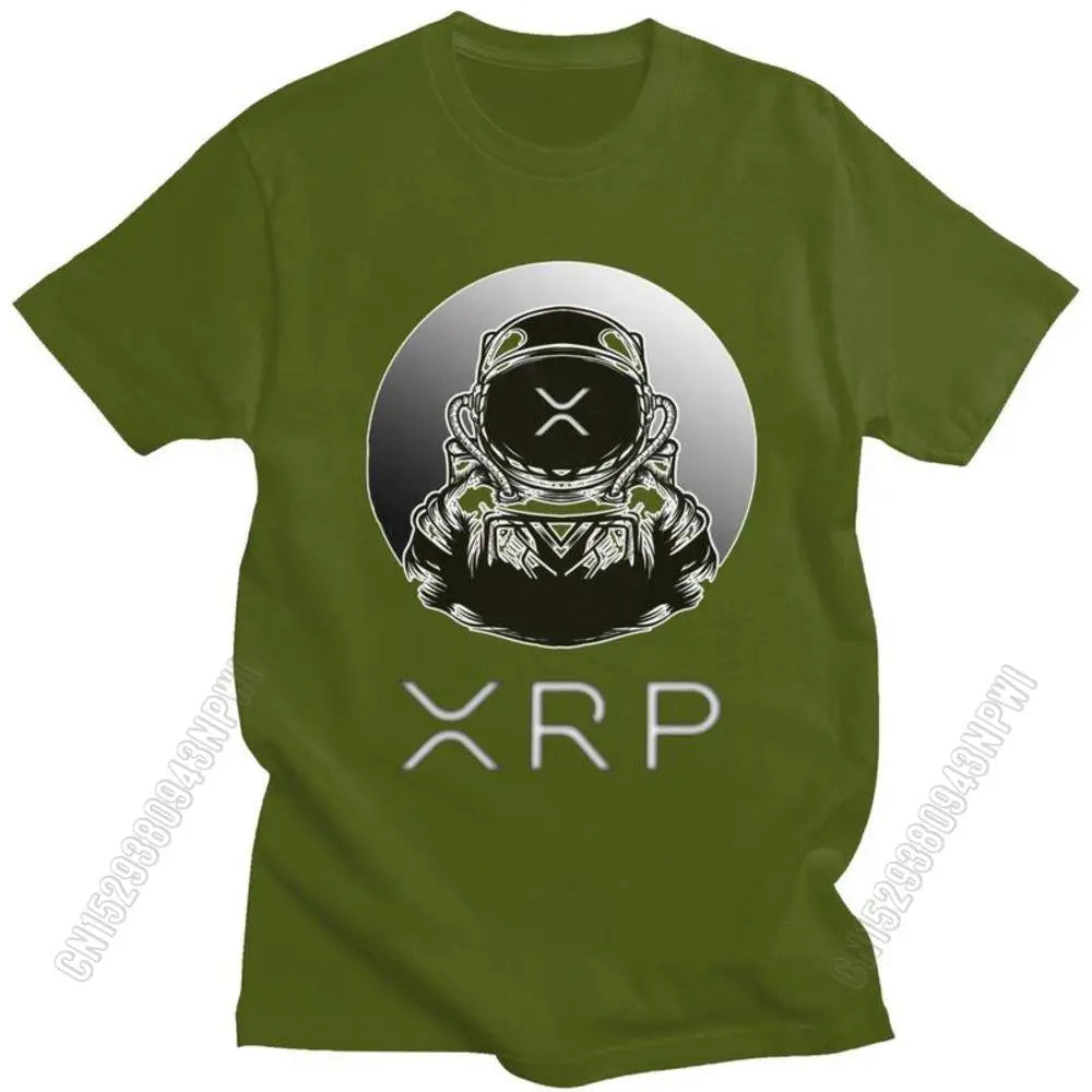 Ripple Xrp to the Moon T Shirt Men Cotton Tshirt Urban Tee Tops Bitcoin T-Shirts Fitted Streetwear Clothing Gift