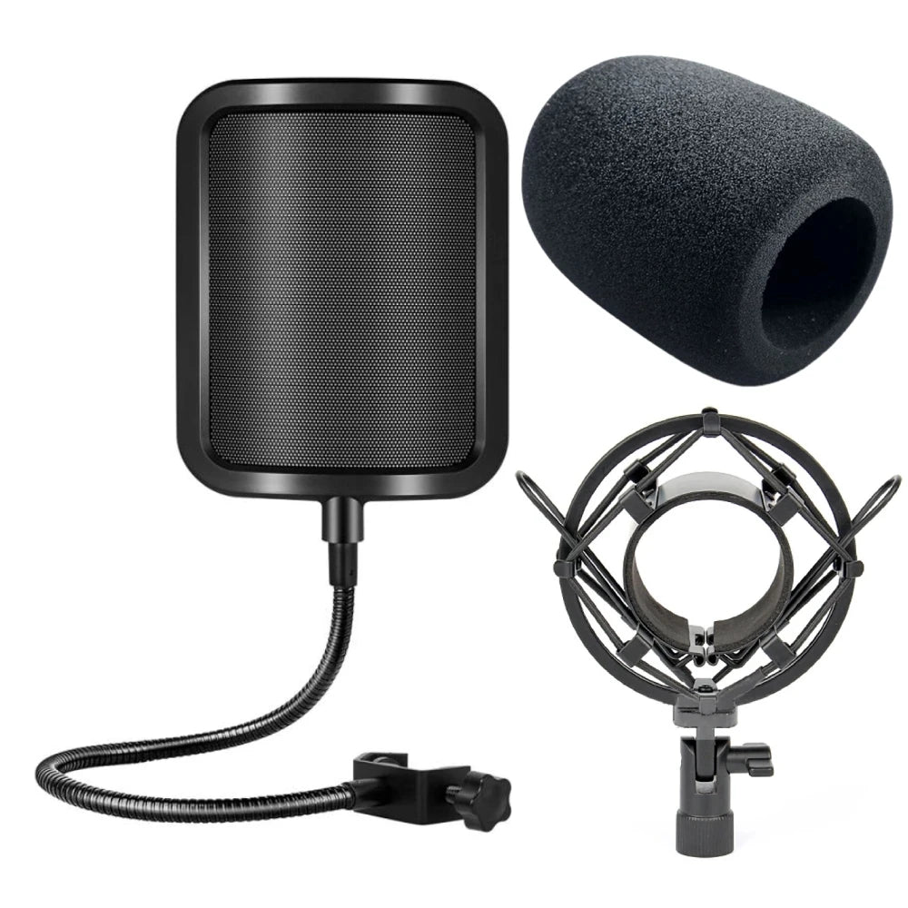 Metal Pop Filter Universal Microphone Windscreen Studio Recording Condenser Microphone for Blue Yeti Mic Sound Filter