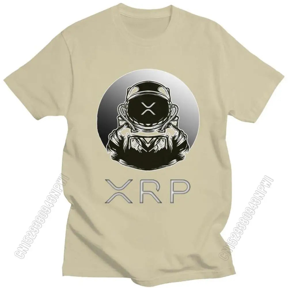 Ripple Xrp to the Moon T Shirt Men Cotton Tshirt Urban Tee Tops Bitcoin T-Shirts Fitted Streetwear Clothing Gift