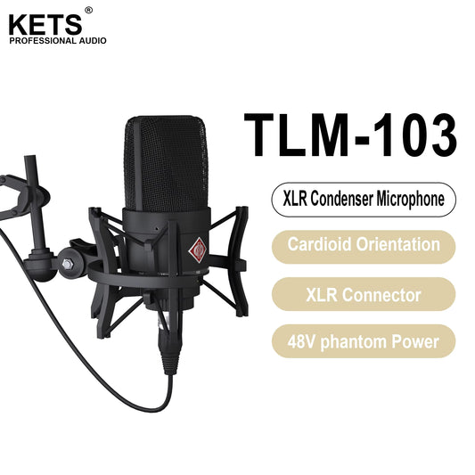 TLM 103 XLR Condenser Microphone Professional Cardioid Studio Mic for Recording Podcasting Voice over Streaming Home Studio