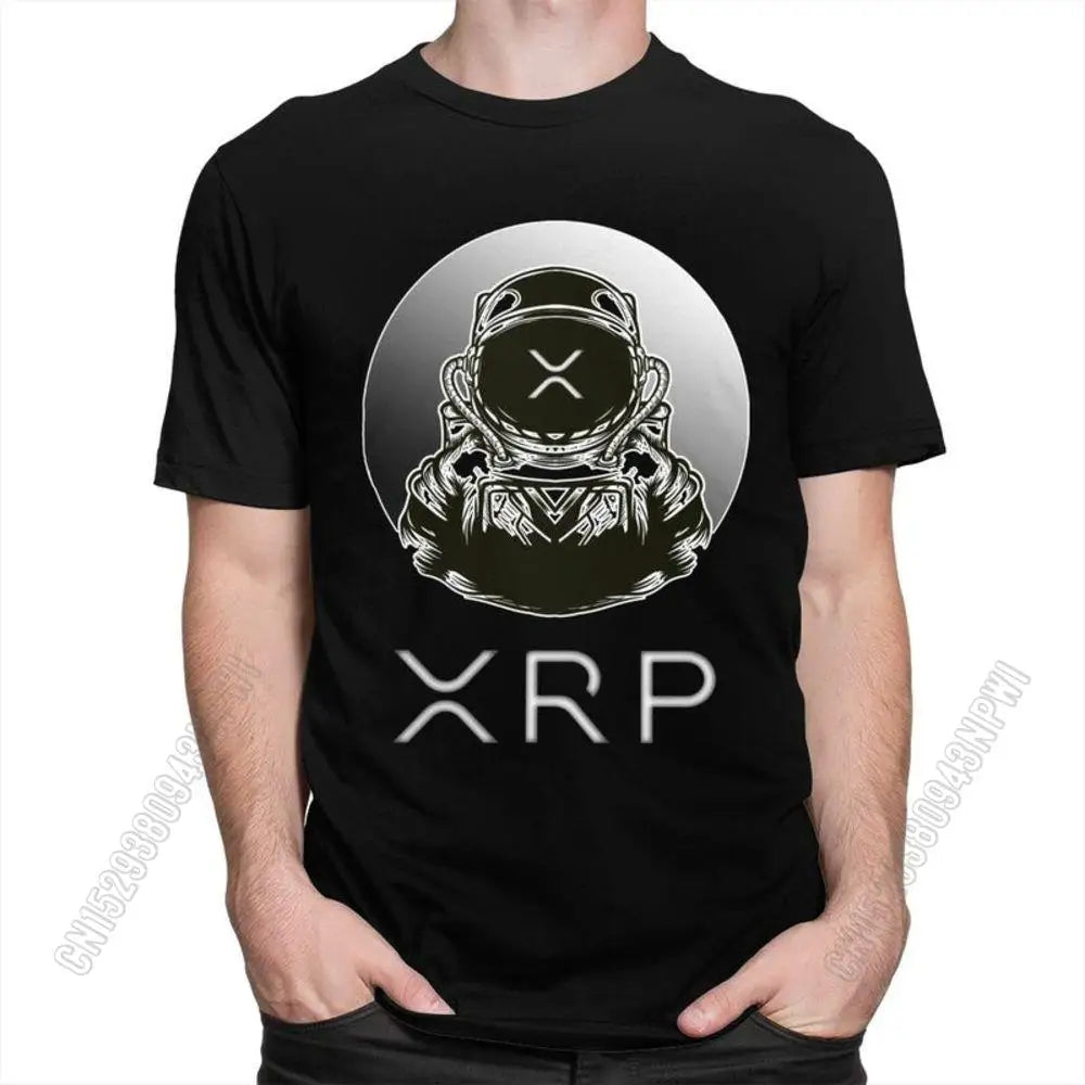 Ripple Xrp to the Moon T Shirt Men Cotton Tshirt Urban Tee Tops Bitcoin T-Shirts Fitted Streetwear Clothing Gift