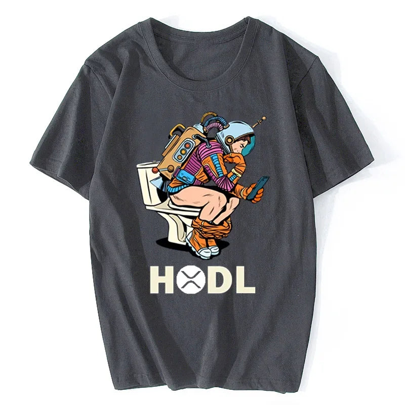 Ripple XRP T-Shirt HODL Space Man on Toilet