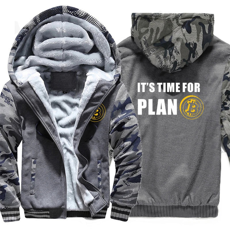 Bitcoin HODL Hoodies Men Cool Coat Thicken Cryptocurrency Sweatshirt Mans Jacket Hoody