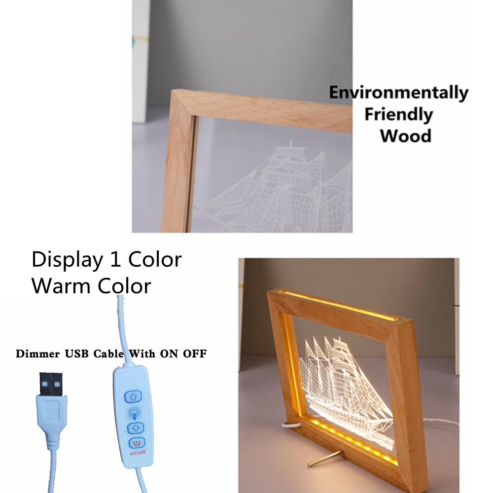 Recording Studio Microphone on Air Dual Color LED Neon Sign Photo Frame Creative Table Lamp Bedroom Desk Wood