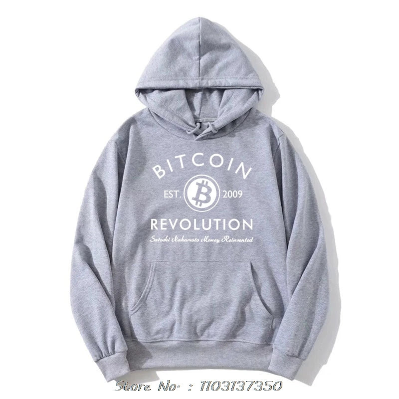 Novelty Bitcoin Revolution Hoodie Men Blockchain