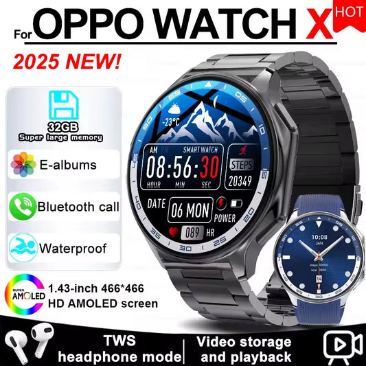 OPPO Watch X High-End Business Watch 32Gb Large Memory Album Smart Watch Men Sports Fitness Waterproof Smart Watch