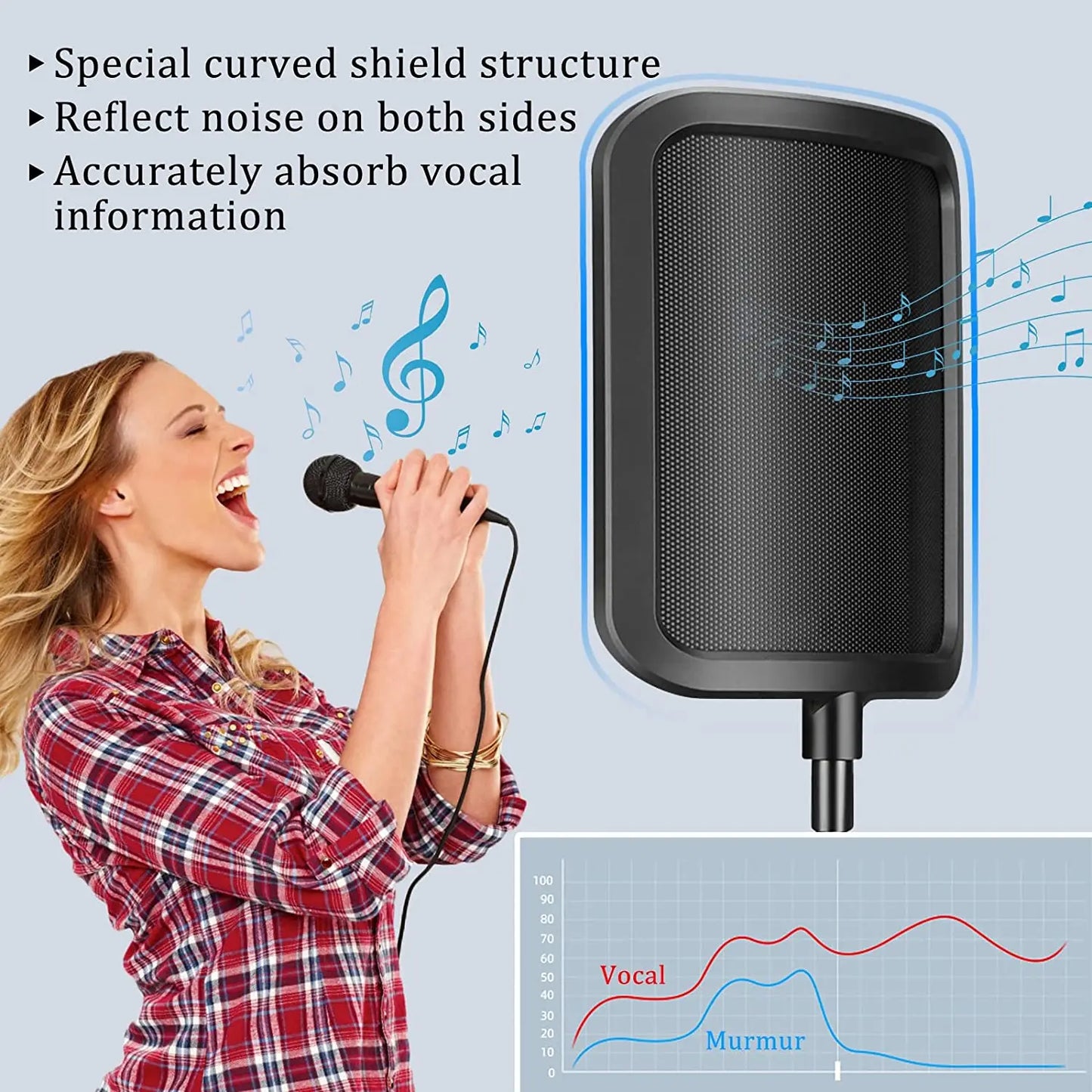 Metal Pop Filter Universal Microphone Windscreen Studio Recording Condenser Microphone for Blue Yeti Mic Sound Filter