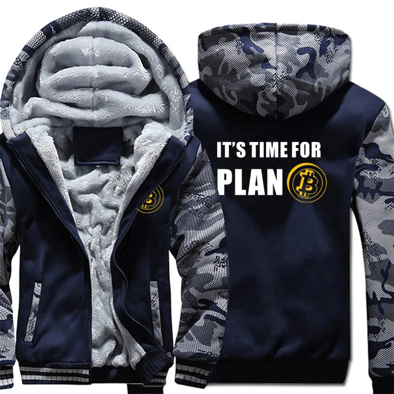 Bitcoin HODL Hoodies Men Cool Coat Thicken Cryptocurrency Sweatshirt Mans Jacket Hoody