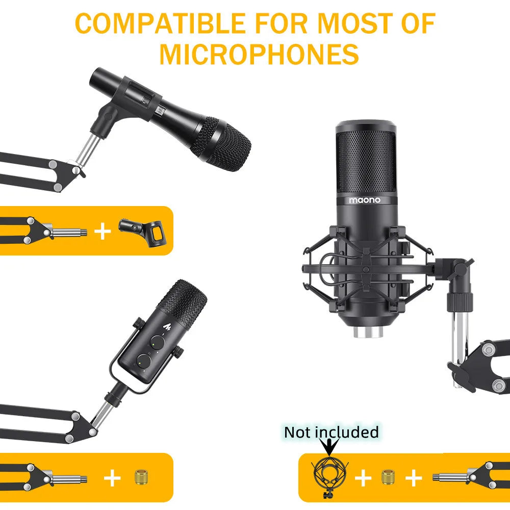 Microphone Suspension Boom Scissor Arm Stand for Professional Podcast Streaming Youtube Microfone