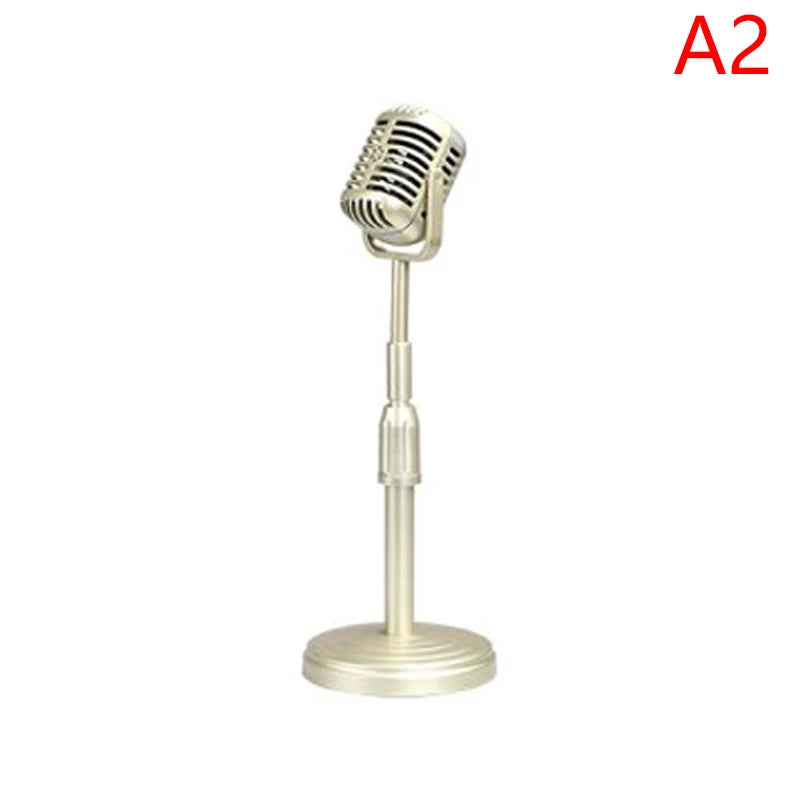 Simulation Classic Retro Dynamic Vocal Microphone Vintage Style Mic Universal Stand for Live Performanc Karaoke Studio Record