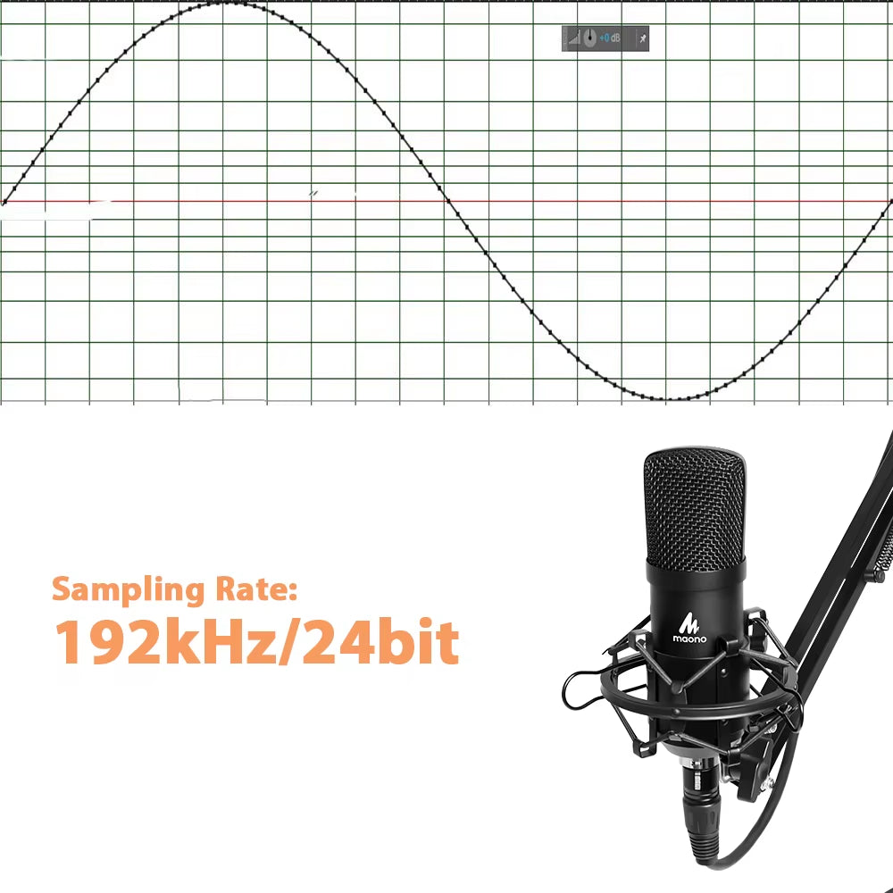 XLR Condenser Microphone Professional Studio Cardioid Mikrofon Kit Podcast Streaming Mic for Broadcast Youtube Recording