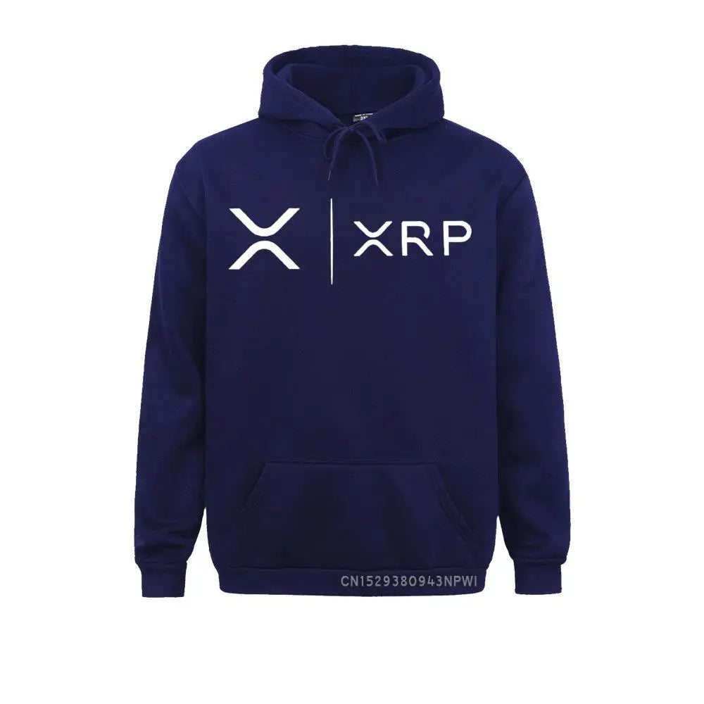 Side by Side Ripple Coin XRP Sweatshirt Unique Design Hoodie Organic Costume Faddish Homme High Street Pullovers Shirt