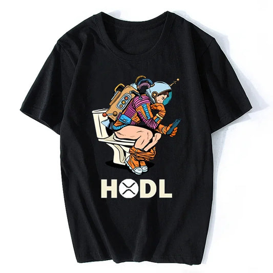 Ripple XRP T-Shirt HODL Space Man on Toilet