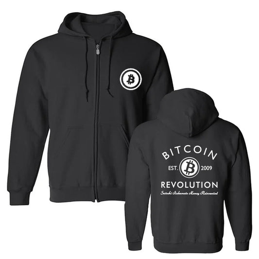 Novelty Bitcoin Revolution Hoodie Men Blockchain