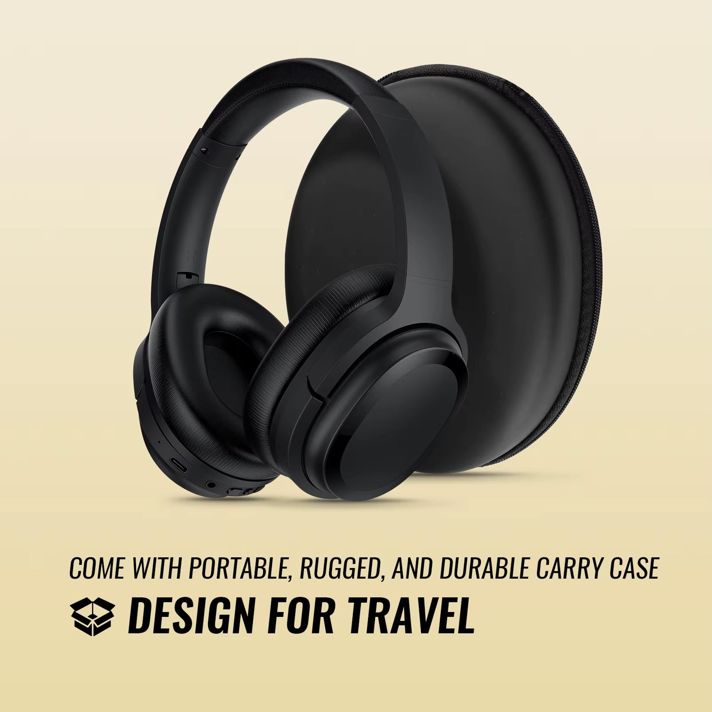 SE7D Hybrid Active Noise Cancelling Headphones Wireless over Ear Bluetooth Headphones with Deep Bass, Clear Calls