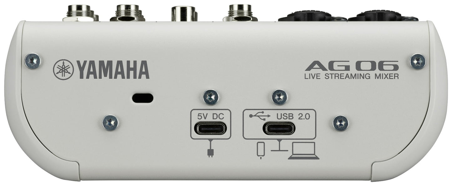 Yamaha AG06 MkII Live Streaming Mixer (White)