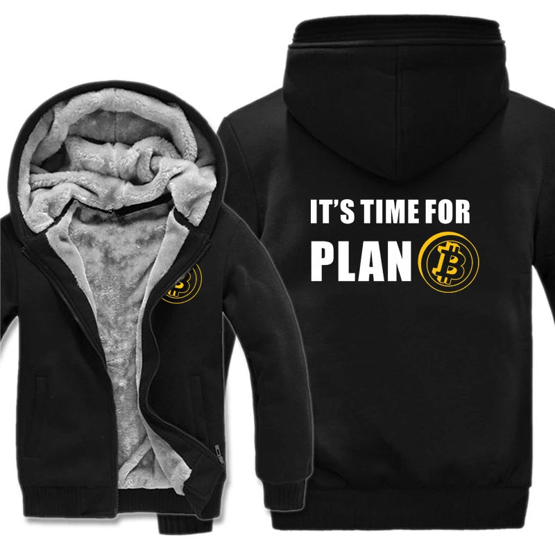 Bitcoin HODL Hoodies Men Cool Coat Thicken Cryptocurrency Sweatshirt Mans Jacket Hoody