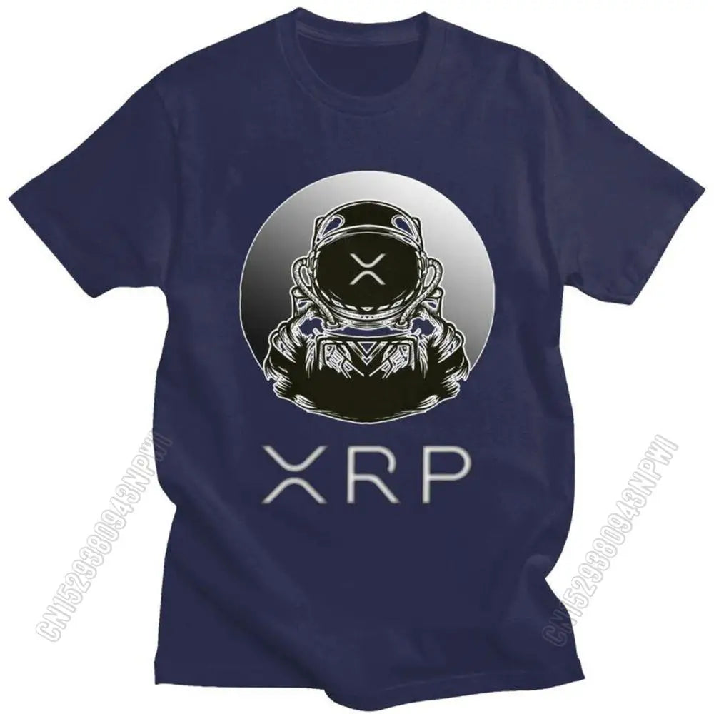 Ripple Xrp to the Moon T Shirt Men Cotton Tshirt Urban Tee Tops Bitcoin T-Shirts Fitted Streetwear Clothing Gift
