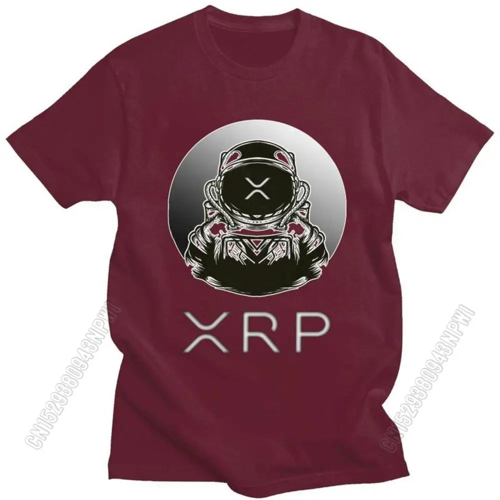Ripple Xrp to the Moon T Shirt Men Cotton Tshirt Urban Tee Tops Bitcoin T-Shirts Fitted Streetwear Clothing Gift