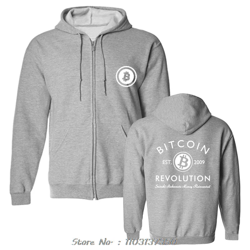 Novelty Bitcoin Revolution Hoodie Men Blockchain