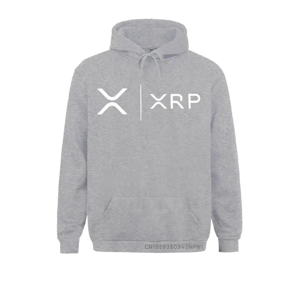 Side by Side Ripple Coin XRP Sweatshirt Unique Design Hoodie Organic Costume Faddish Homme High Street Pullovers Shirt