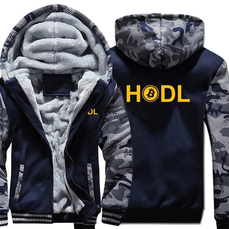 Bitcoin HODL Hoodies Men Cool Coat Thicken Cryptocurrency Sweatshirt Mans Jacket Hoody