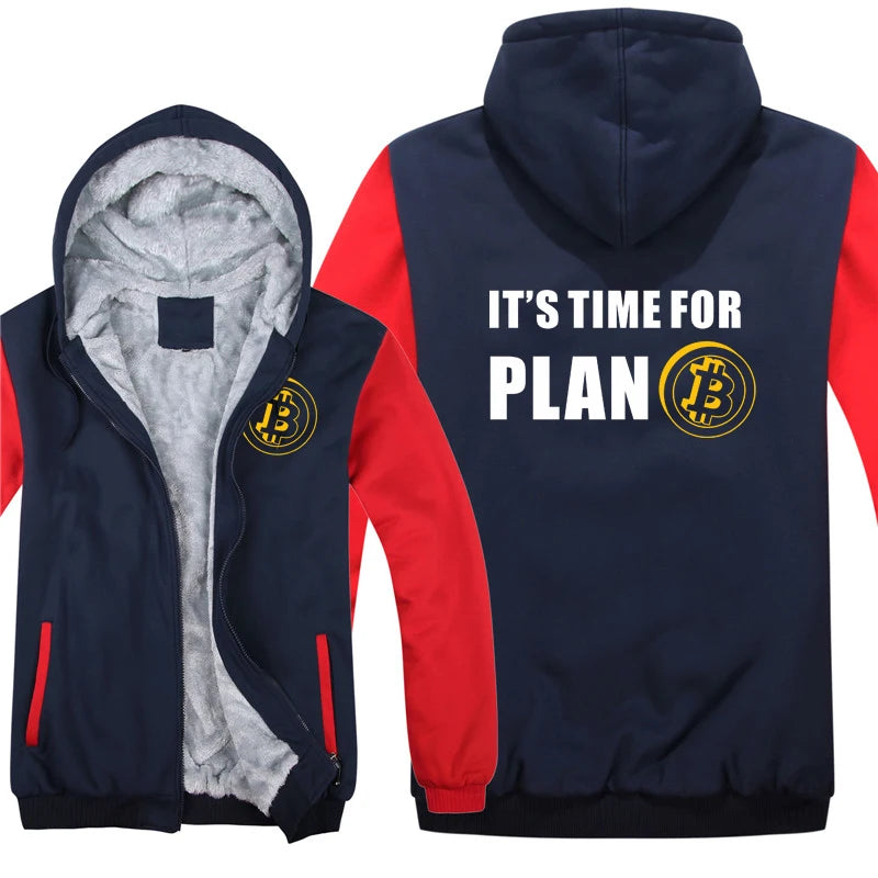 Bitcoin HODL Hoodies Men Cool Coat Thicken Cryptocurrency Sweatshirt Mans Jacket Hoody