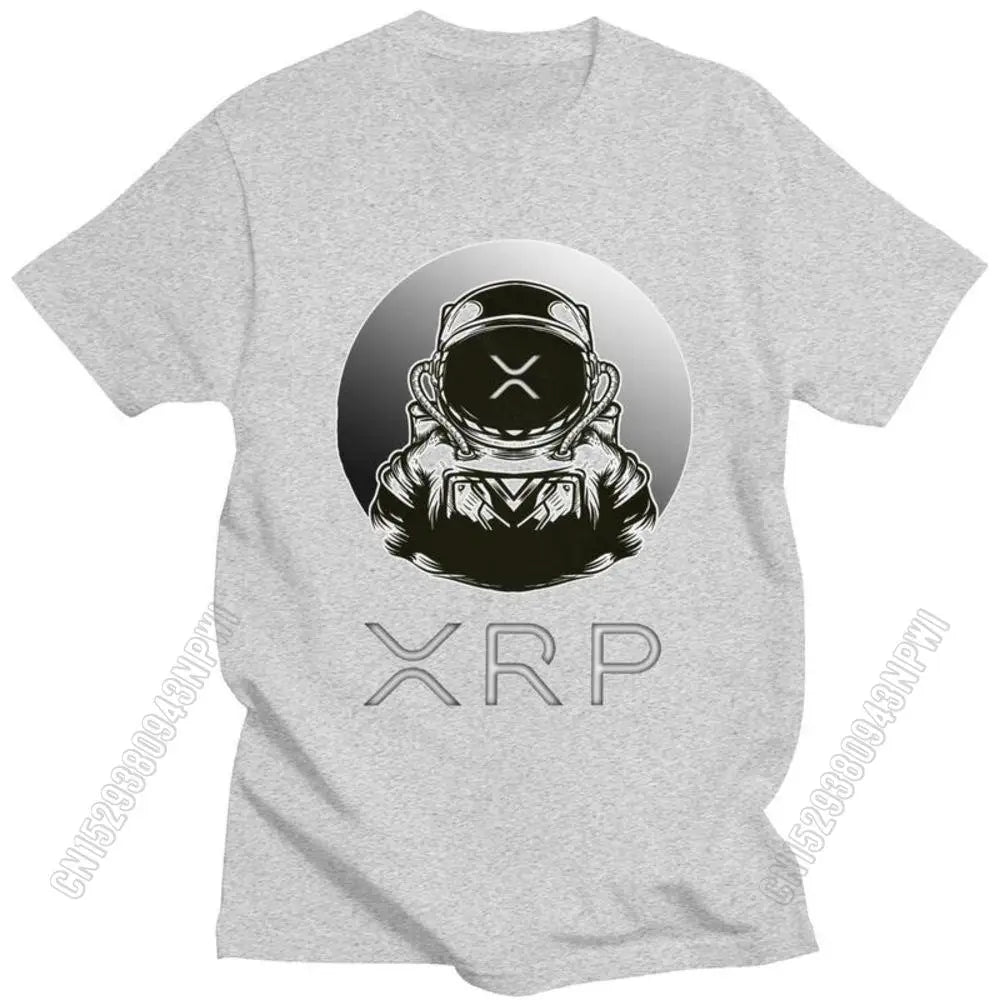 Ripple Xrp to the Moon T Shirt Men Cotton Tshirt Urban Tee Tops Bitcoin T-Shirts Fitted Streetwear Clothing Gift