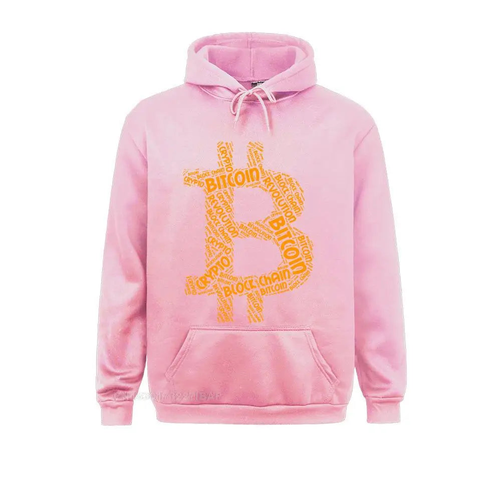 Bitcoin Revolution Block Chain Crypto Word Harajuku Hoodies Cryptocurrency Crew Neck Hoodie Jacket Cotton Men