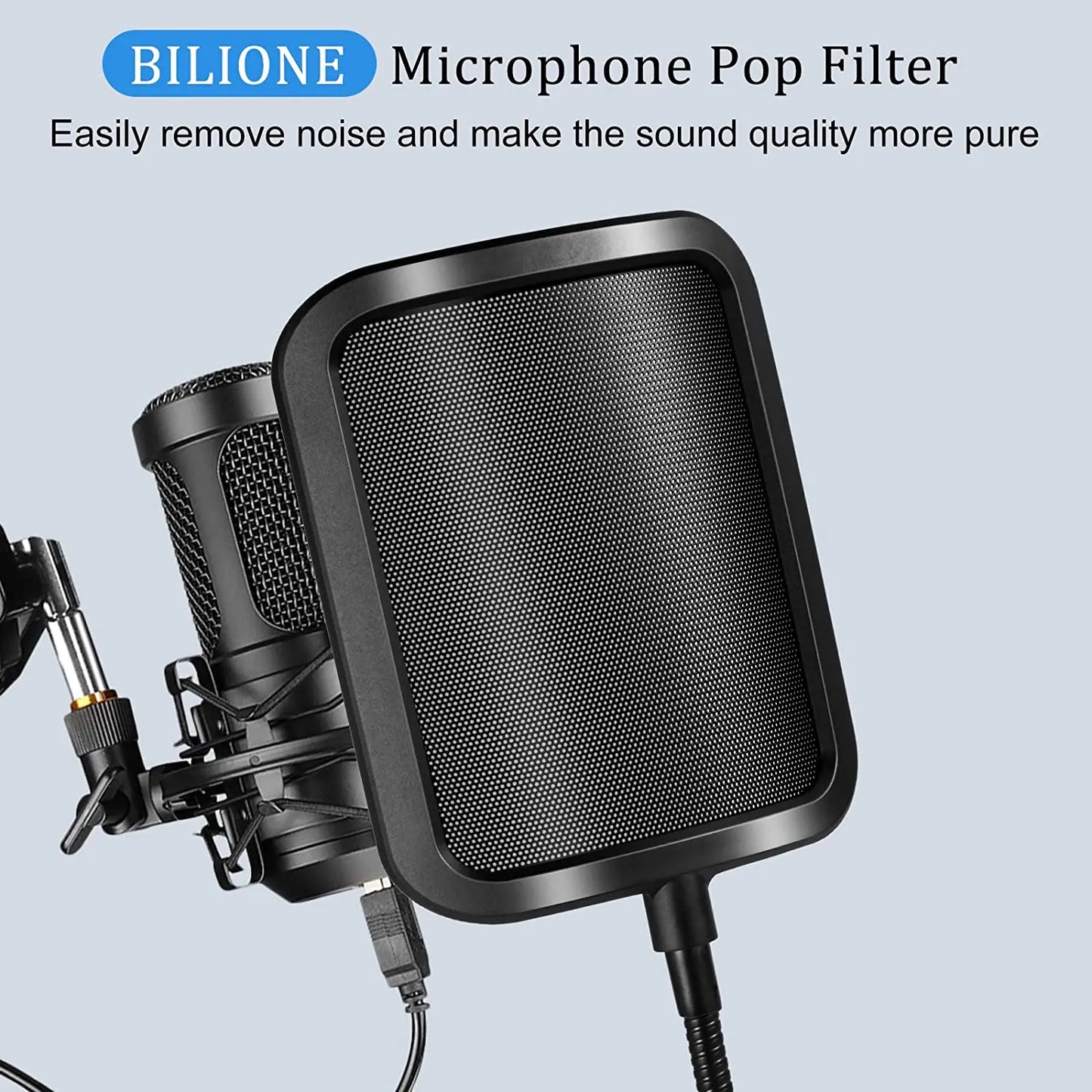 Metal Pop Filter Universal Microphone Windscreen Studio Recording Condenser Microphone for Blue Yeti Mic Sound Filter