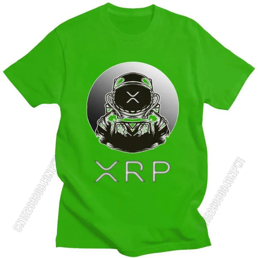 Ripple Xrp to the Moon T Shirt Men Cotton Tshirt Urban Tee Tops Bitcoin T-Shirts Fitted Streetwear Clothing Gift