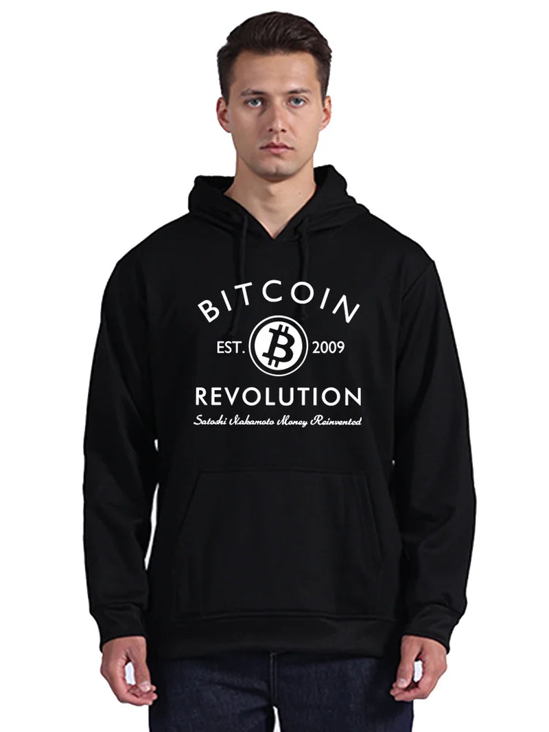 Novelty Bitcoin Revolution Hoodie Men Blockchain