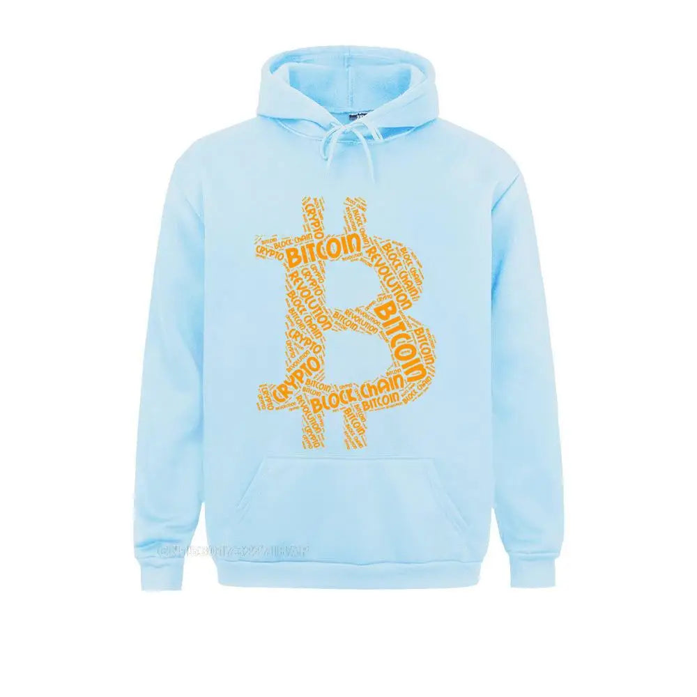 Bitcoin Revolution Block Chain Crypto Word Harajuku Hoodies Cryptocurrency Crew Neck Hoodie Jacket Cotton Men