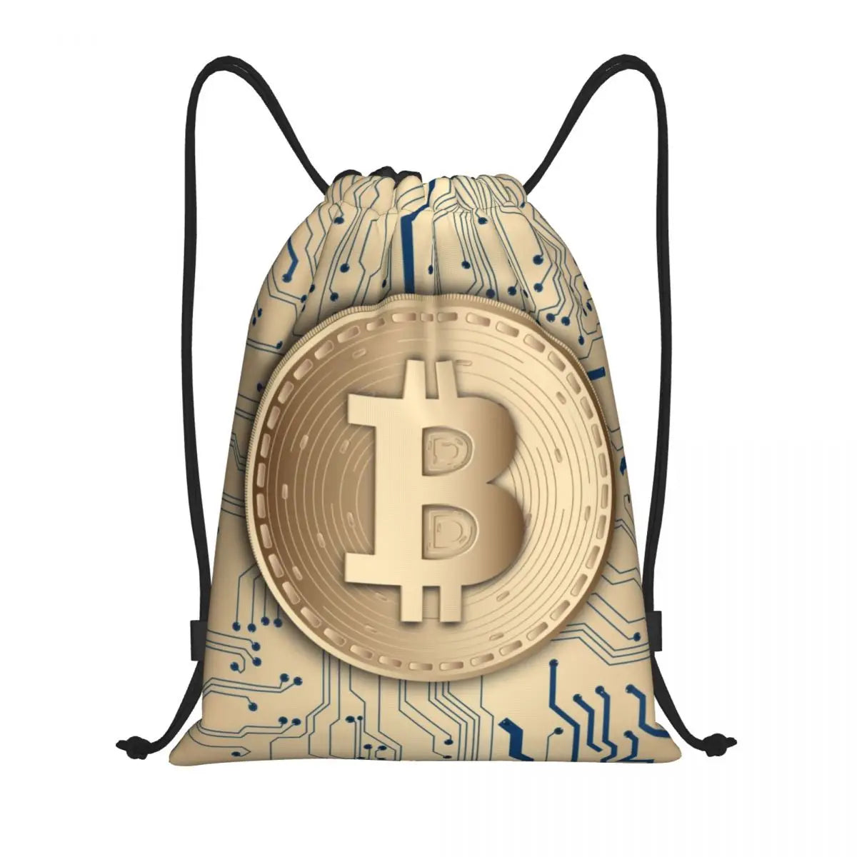 Custom Crypto Coins Altcoin Blockchain Logo Drawstring Bag Women Men Lightweight Bitcoin Ethereum Sports Gym Storage Backpack