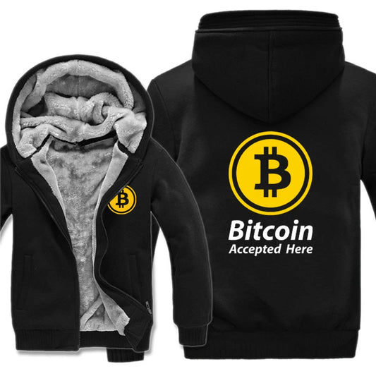 Bitcoin HODL Hoodies Men Cool Coat Thicken Cryptocurrency Sweatshirt Mans Jacket Hoody
