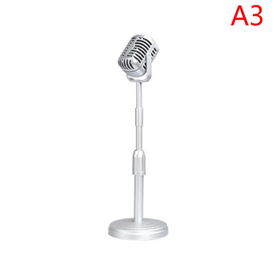 Simulation Classic Retro Dynamic Vocal Microphone Vintage Style Mic Universal Stand for Live Performanc Karaoke Studio Record