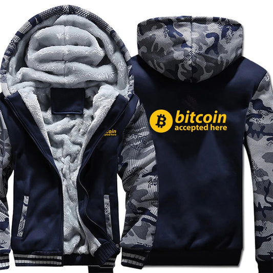 Bitcoin HODL Hoodies Men Cool Coat Thicken Cryptocurrency Sweatshirt Mans Jacket Hoody